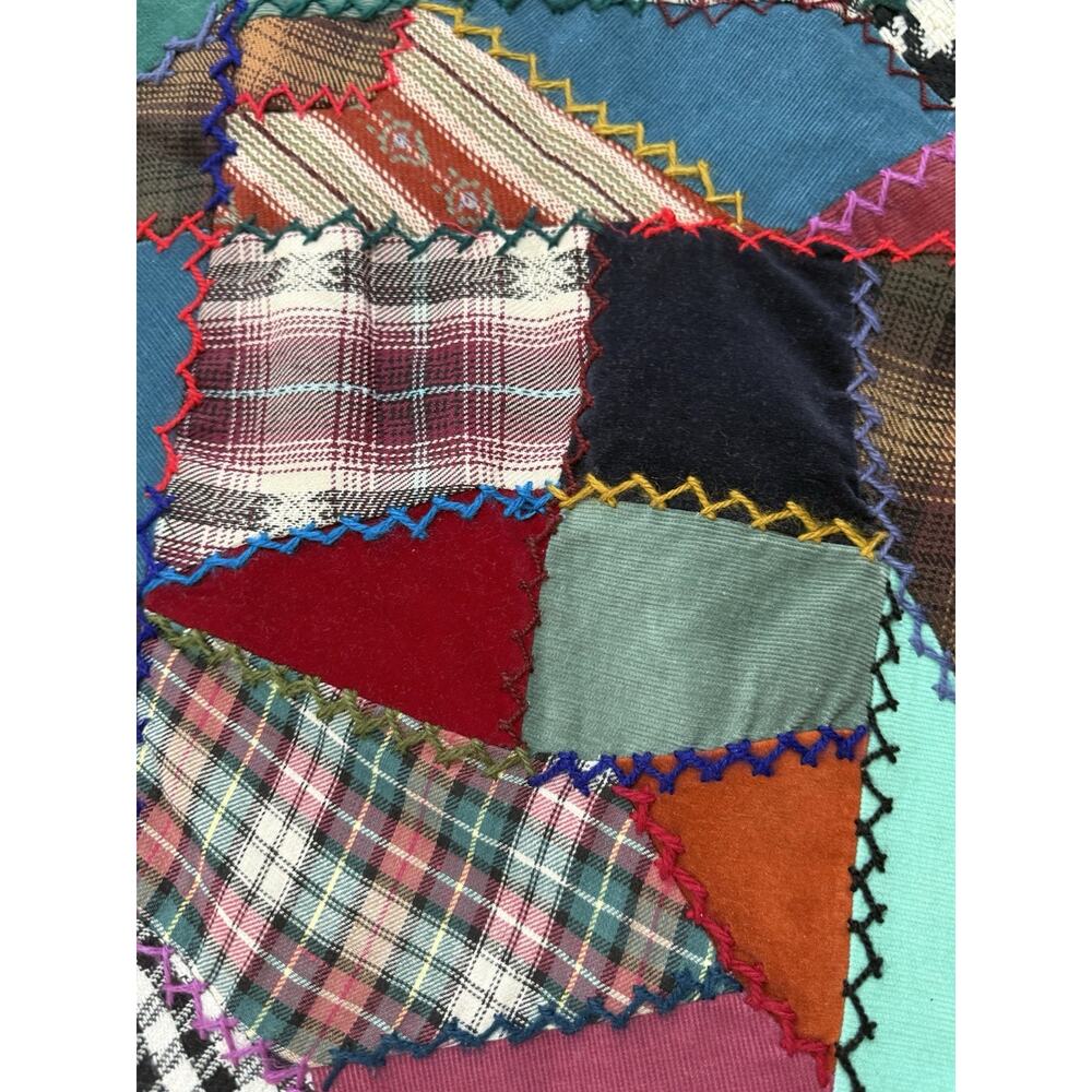 Vintage Bath And Body Works Crazy Quilt Wall Hanging Patchwork Square Throw - Picture 5 of 7